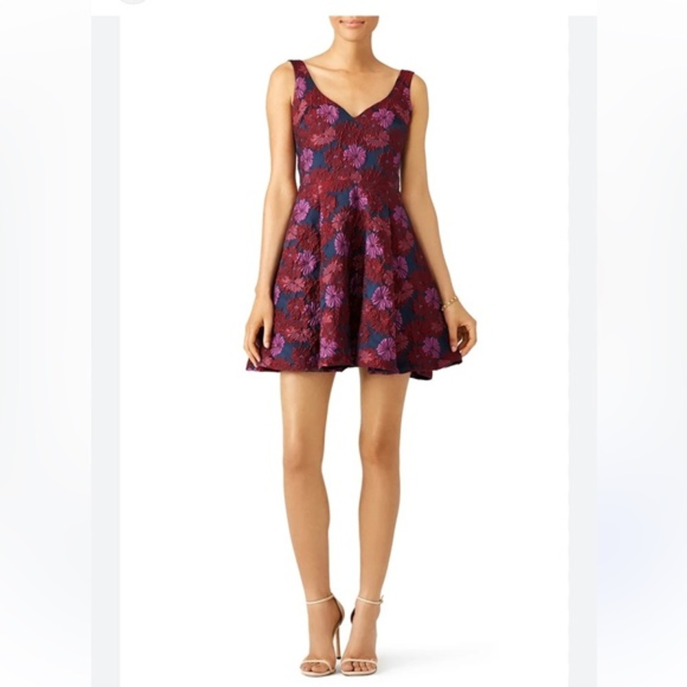 Nicole miller wildflower sweetheart Sz 6 Floral Sleeveless Dress in Red Purple